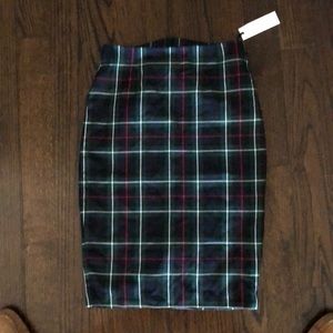 Cupcakes & Cashmere Plaid Pencil Skirt